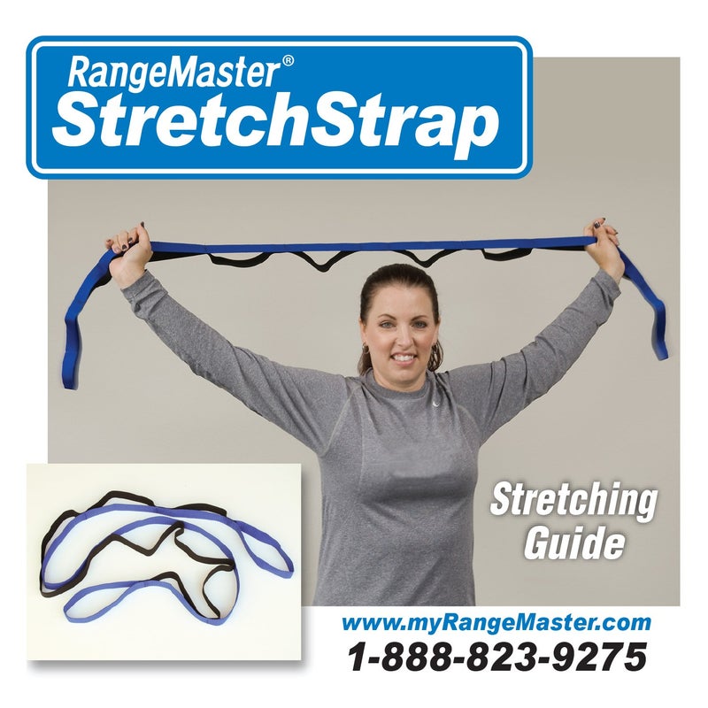 RangeMaster Stretch Strap, Multi-loop Strap with Exercise Guide for Physical Therapy, Yoga, Flexibility (Blue) - Image 5